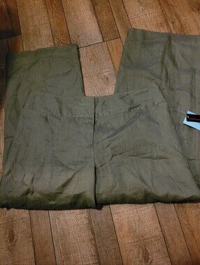 Willi Smith Olive Green Linen Pants Size 12